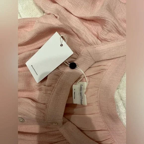 Brand new with tags Lovers and Friends light pink babydoll button up dress M - Picture 4 of 6